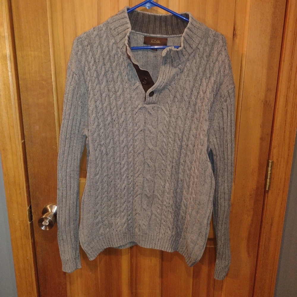 Men's 100% cotton Tasso Elba grey sweater size L